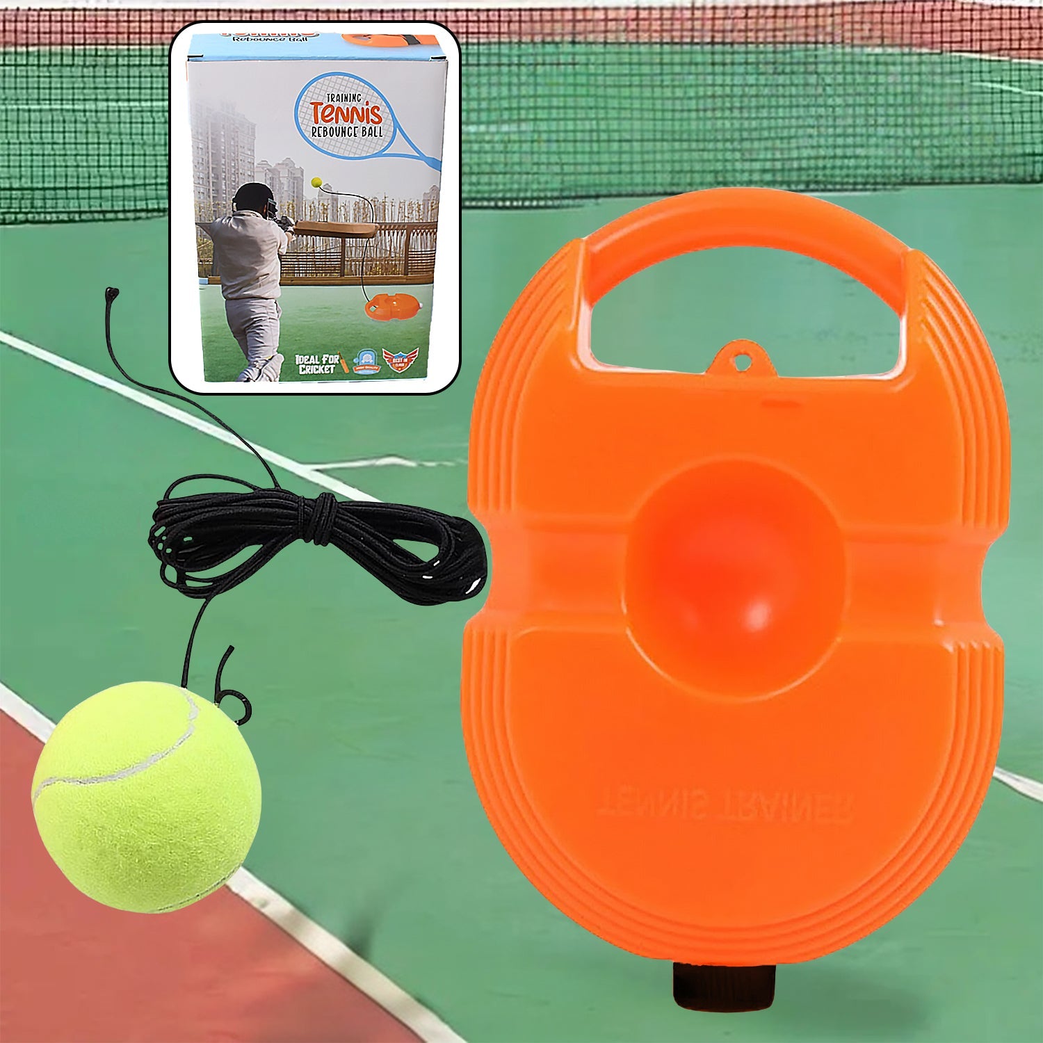 Tennis Trainer Rebound Ball with String, Convenient Tennis Training Gear, Tennis Practice Device Base for Kids Adults Tennis Trainer Rebound Ball with String, Convenient Tennis Training Gear, Tennis Practice Device Base for Kids Adults
